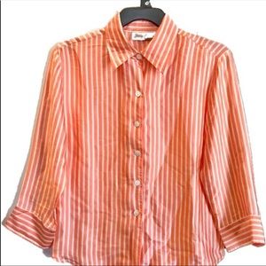 BOBBY CHAN 100% SILK LONG SLEEVE BUTTON DOWN SHIRT